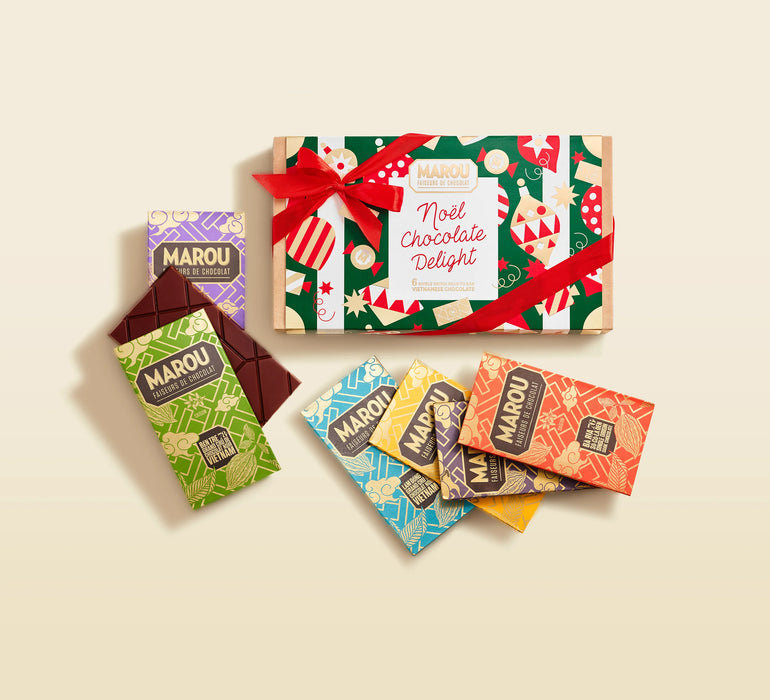 6 Single Origin Chocolate Bars Gift Box – Christmas edition