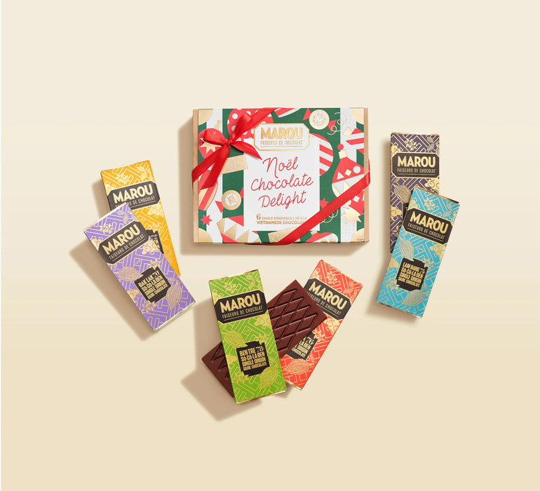 6 Single Origin Chocolate Mini Bars Gift Box – Christmas edition