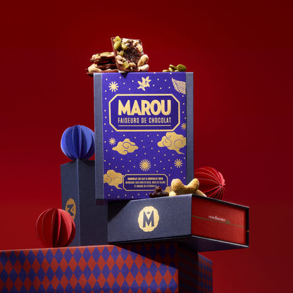 Milk & Dark Chocolate Dried Fruits, Cashew & Pumpkin Seed Mendiant Box - Christmas Edition