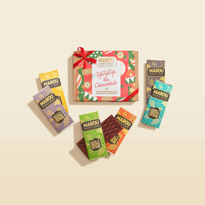 6 Single Origin Chocolate Mini Bars Gift Box – Christmas edition