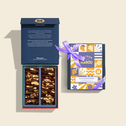 Dark Milk Chocolate 48% Mango, Pumpkin Seed & Raisin Mendiant - Tropical Adventure Edition