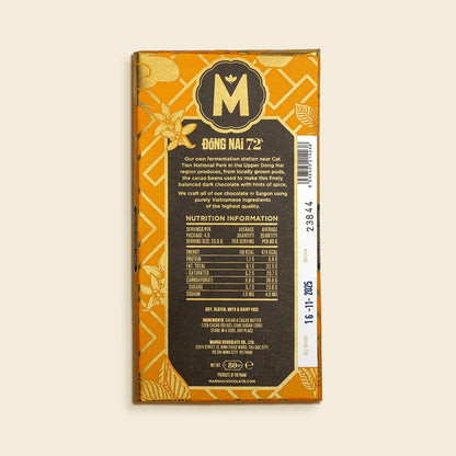 Dong Nai 72% Single Origin Chocolate Bar