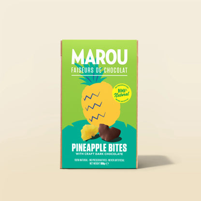 Dried Pineapple Coated in Dark Chocolate