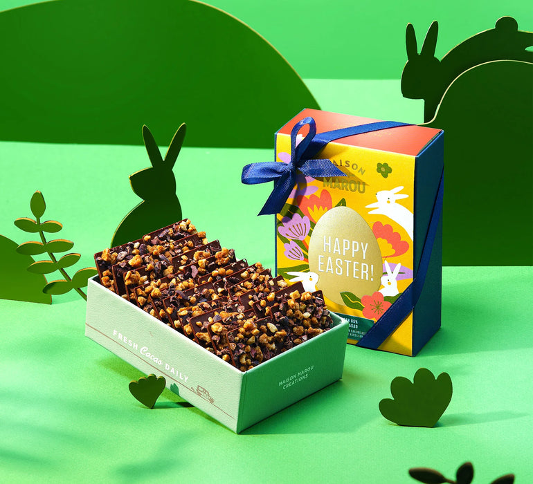Milk chocolate 48% Napolitains Cashew & Cacao Nibs – Easter Edition